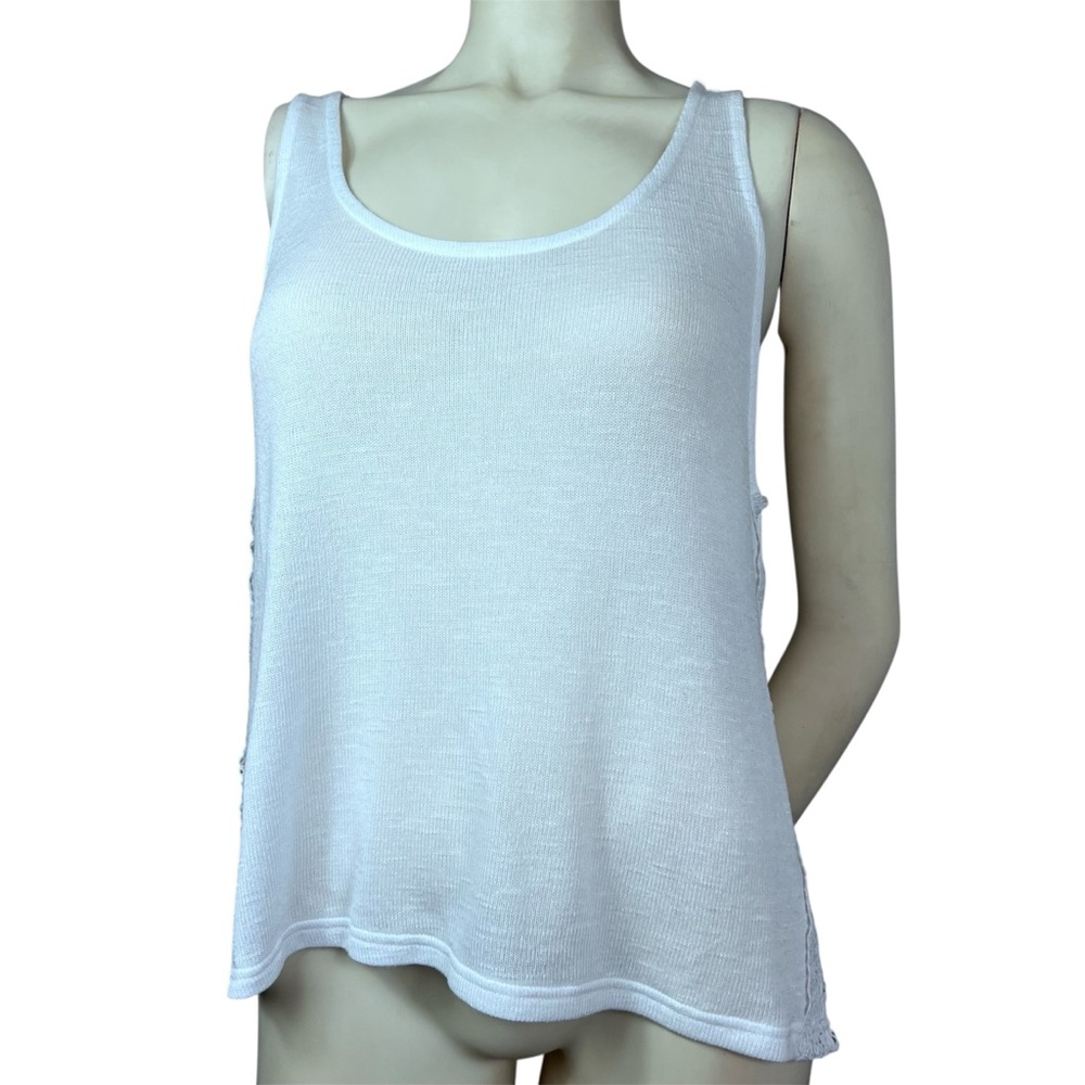 Divided Women’s Medium White Knit tank with open lace sides